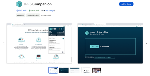 IPFS Companion in the Chrome Store